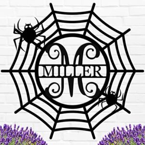 Personalized Halloween Sign, Halloween Door Decor, Initial Door Sign, Custom Halloween Metal Sign