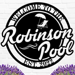 Swimming Pool Metal Sign, Personalized Pool Sign, Pool Metal Sign