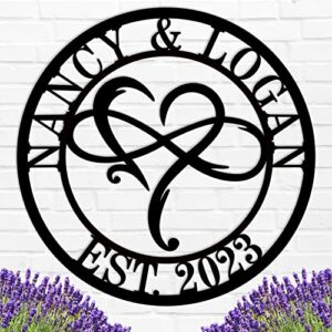 Personalized Infinity Heart Sign with Names, Personalized Wedding Gifts, Personalized Metal Infinity Sign