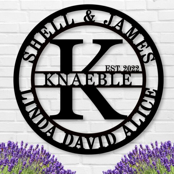 Personalized Family Name Sign Custom Family Metal Signs Monogram Letters Wall Decor Personalized Name Signs for Home Decor Personalized Metal Sign