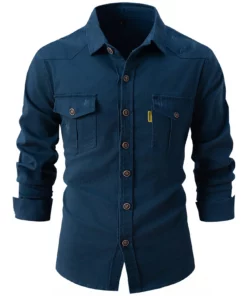 Men Stretch Casual Fashion Business Long Sleeve Men's Shirt Scratch Style