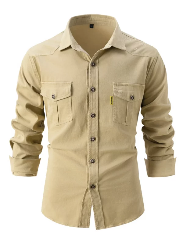 Men Stretch Casual Fashion Business Long Sleeve Men's Shirt Scratch Style - Image 6