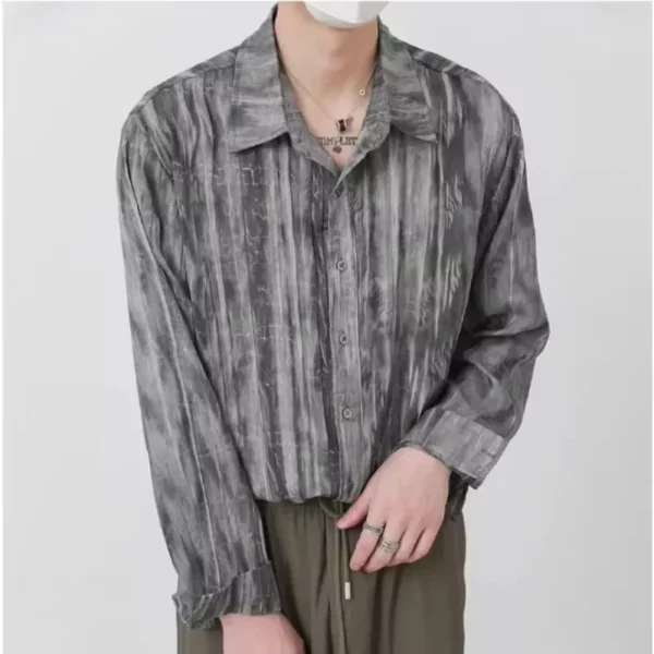 Lazy Long-Sleeved Shirt Thin Shirt Men's Clothing - Image 3