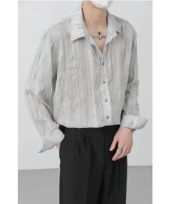 Lazy Long-Sleeved Shirt Thin Shirt Men's Clothing